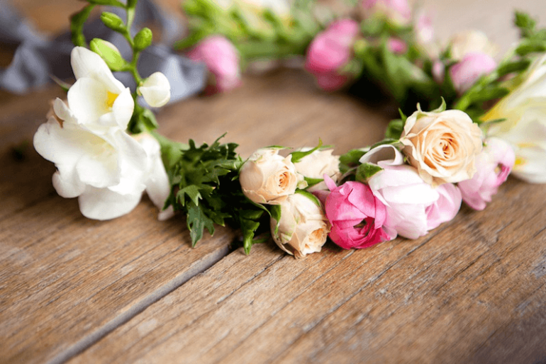 Simple white shop flower crown