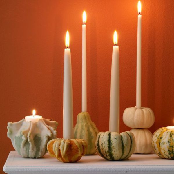DIY Gourd Candle Holders